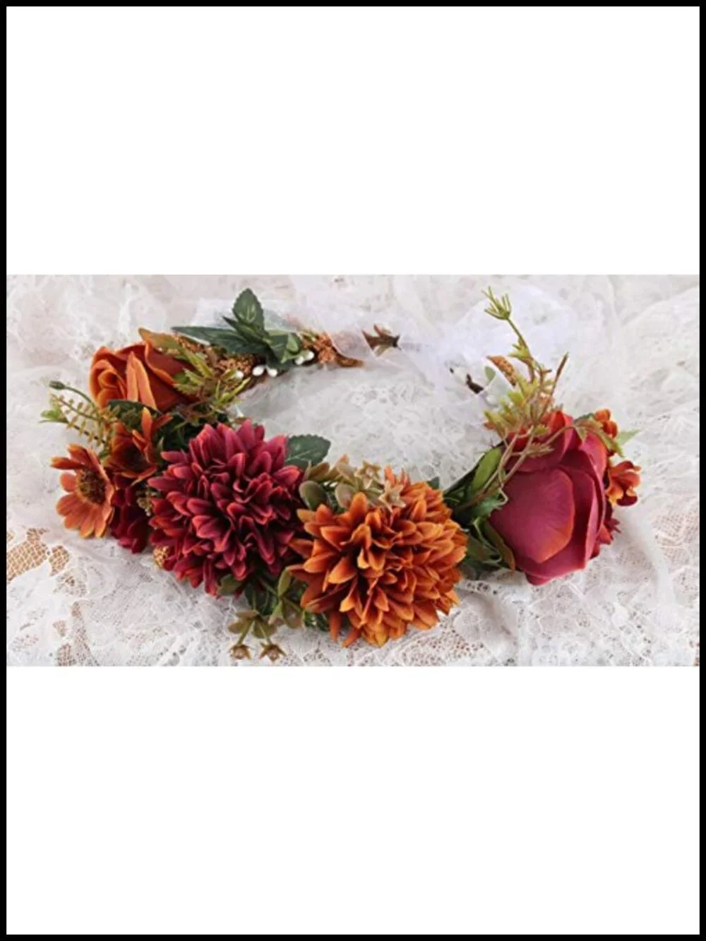 Boho Floral Crown Headband for Bridal Hair Accessory Halo